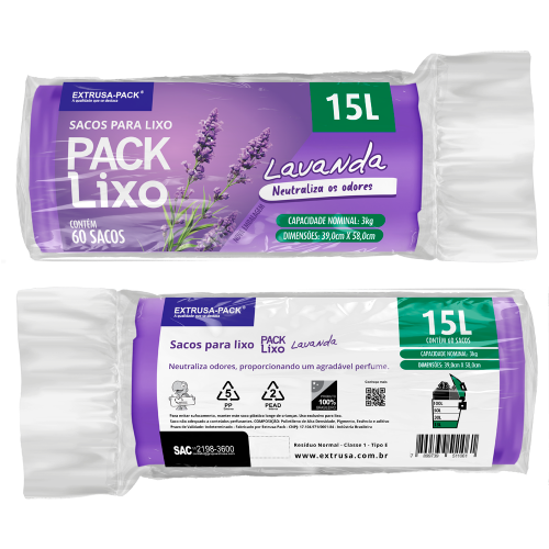 SACO PARA LIXO PACK LIXO LAVANDA