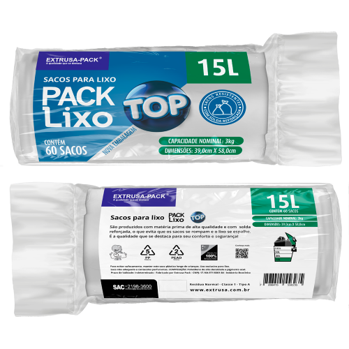 SACO PARA LIXO PACK LIXO TOP BRANCO